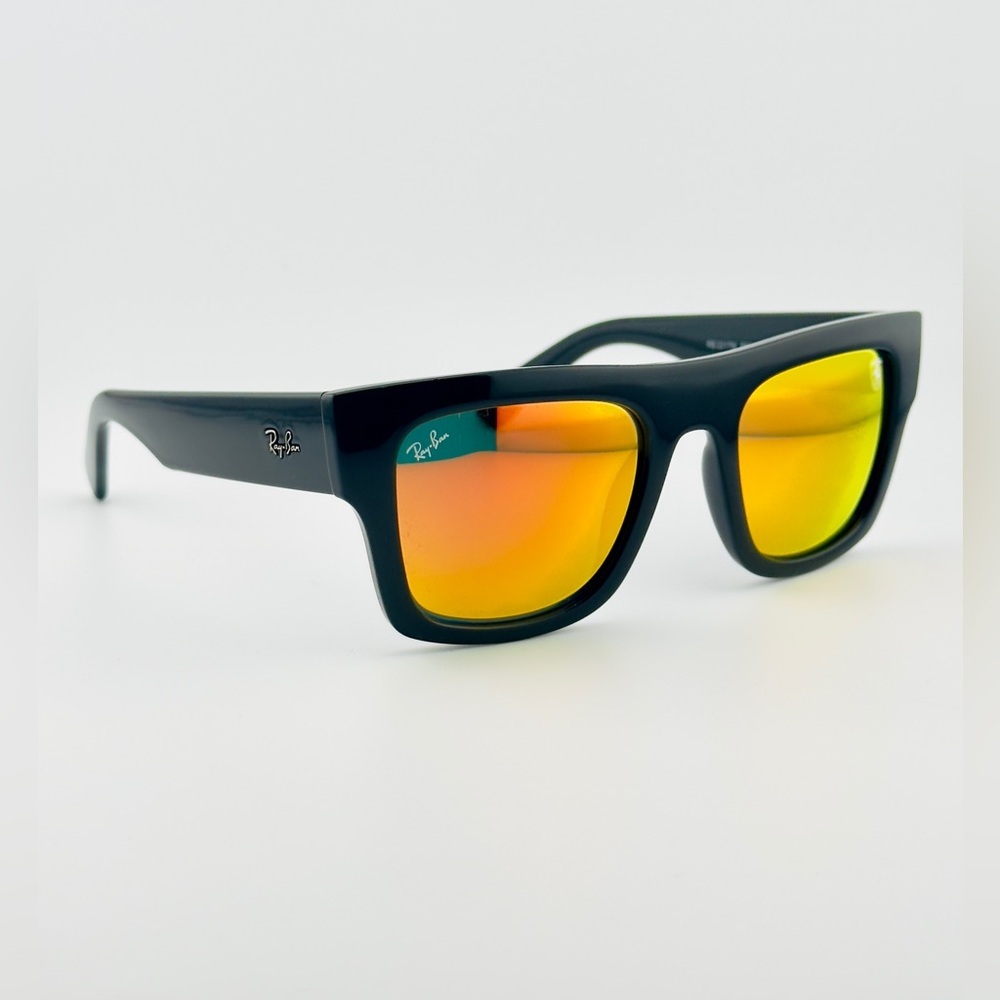 Ray-Ban Scuderia Ferrari Sunglasses RB2217M Black Frame Yellow-Orange Lenses - Picture 8 of 14